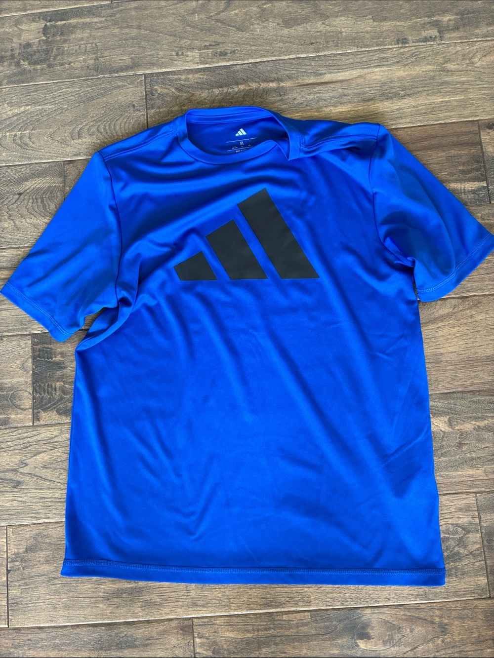 adidas Royal Blue Short Sleeve Tee with Black Logo